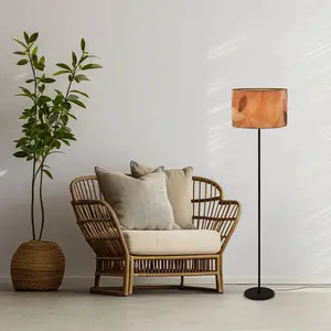 Comparateur de prix : Briloner Lampe sur pied Mata, brun, métal, tissu, E27