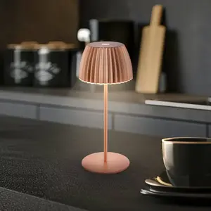 Briloner Lampe à poser LED rechargeable Brilo unplugged Riffle, 20 cm, cuivre