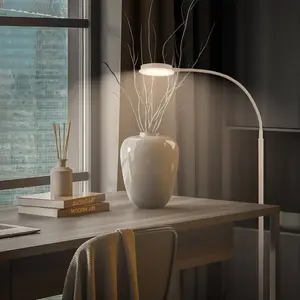 Comparateur de prix : Briloner Lampadaire LED Megg, beige, métal, 3 000 K, variateur tactile