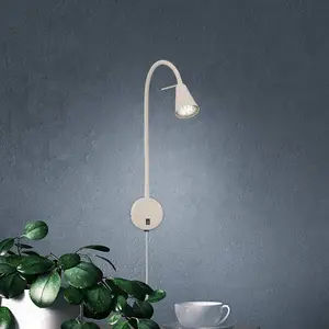 Comparateur de prix : Briloner Applique murale LED Tusa, beige, métal, 45 cm, bras flexible,...