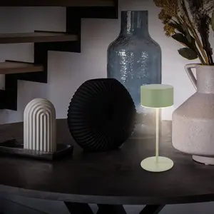 Comparateur de prix : Briloner lampe à poser LED rechargeable Kira, verte, hauteur 19 cm, IP...