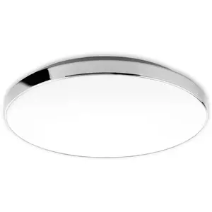 Comparateur de prix : BRILONER Plafonnier LED MALBONA (18W) en métal chrome et plastique opale blanc