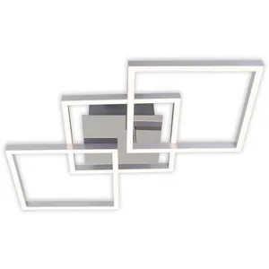 Comparateur de prix : Briloner Plafonnier LED Frame step-dim chromé-alu 76x37 cm