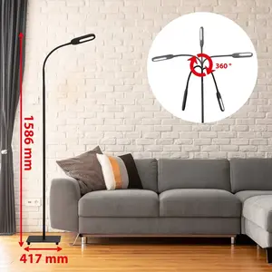 Comparateur de prix : Briloner Lampe sur pied LED Office Step, intensité variable, noir
