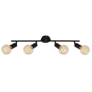 Comparateur de prix : Briloner - Plafonnier Spot leuchten pearl, 60 w, IP20, noir, métal, excl. 4x E27, intensité lumineuse variable, 69,5 x 10 x 10,5 cm