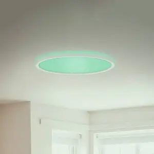 Comparateur de prix : Briloner Panneau LED Slim rond effet RGBW Ø42 cm blanc