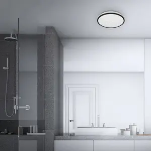 Comparateur de prix : Briloner - Lampe led pour salle de bain leuchten acorus black, 40 w, 1200 lm, IP20, noir, plastique, ø 28 cm