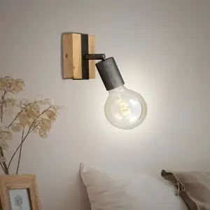 Comparateur de prix : Briloner Applique murale Wood Basic, à 1 lampe