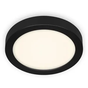 Plafonnier led Briloner leuchten fire black, 16,5 w, 1600 lm, IP20, noir, métal-plastique, ø 22,5 cm pas cher