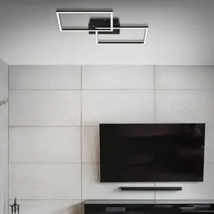 Comparateur de prix : Briloner Plafonnier LED Frame CCT, noir, 50x39 cm