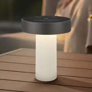 Briloner Lampe de table solaire rechargeable à LED Poga, blanc vieilli...