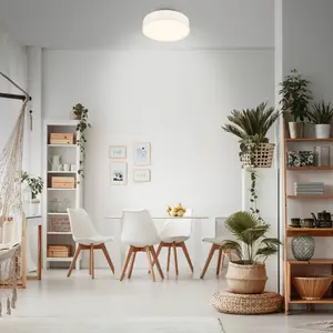 Briloner Plafonnier LED Duck, blanc, Ø 38 cm, tissu, 3000 K pas cher