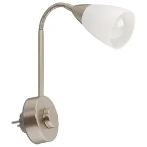 Comparateur de prix : Briloner Lampe sur prise à intensité variable Dimmi nickel mat
