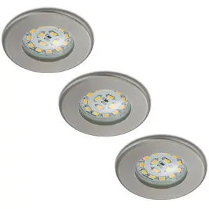 Comparateur de prix : Briloner Set de 3 spots encastrés LED Nikas IP44 nickel