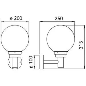 Albert Leuchten Applique d'extérieur 155, acier inoxydable, verre, sphère, Ø 20 cmVendu parluminaire