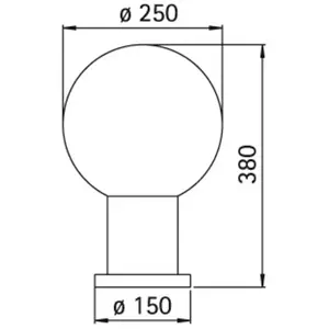 Albert Leuchten Luminaire pour socle II noir en verre à bullesVendu parluminaire