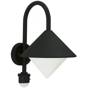 Albert Leuchten Applique d'extérieur Jolanda, noir, détecteur de mouvementVendu parluminaire