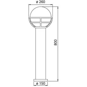 Albert Leuchten Borne lumineuse noire diffuseur en verre opaleVendu parluminaire