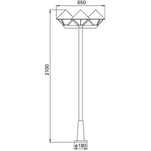 Albert Leuchten Lampadaire d'extérieur moderne 181, noir, à 3 lampesVendu parluminaire