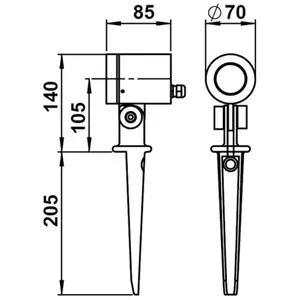 Comparateur de prix : Albert Leuchten Projecteur d'extérieur 626, noir, orientable, piquet de terre
