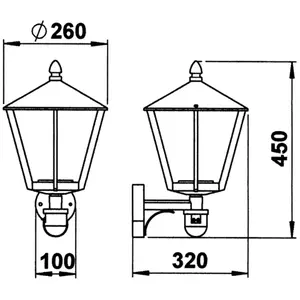 Albert Leuchten Applique d'extérieur 671, blanc avec détecteur de mouv...Vendu parluminaire