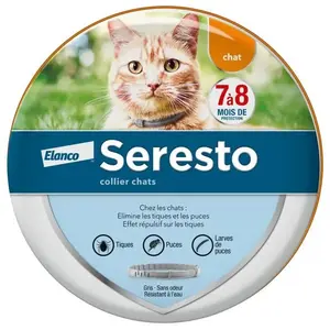 Comparateur de prix : SERESTO Chat Collier Anti-Puces et Anti-Tiques - Protection 7à 8 mois