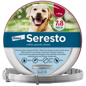 Comparateur de prix : SERESTO Chien Collier Anti-Puces et Anti-Tiques +8kg 1 unité