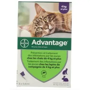 Comparateur de prix : ADVANTAGE Solution Antipuce Chat Lapin +4kg 6 pipettes