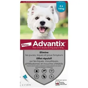 Comparateur de prix : Antiparasitaire externe pour chiens Advantix petit chien de 4à10kg x4