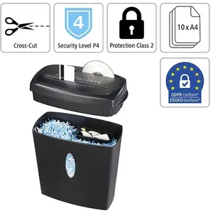 Déchiqueteuse de Papier - CD et Cartes de Crédit Hama 00050543 Noir