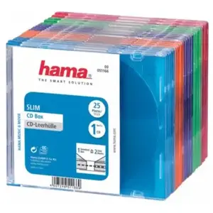 HAMA 00051166 Boîtier CD "Slim" - Lot de 25 - Assortiment de couleurs pas cher