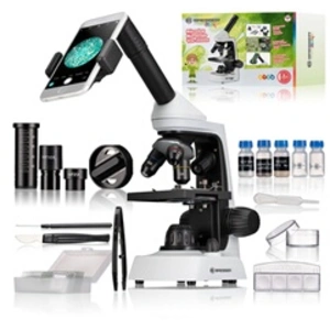 Microscope Bresser Junior 40x-2000x - Acier Blanc - 8 pièces pas cher