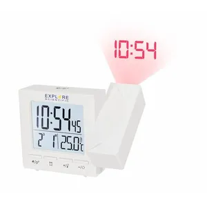 Comparateur de prix : Explorer réveil projecteur radio-piloté avec température, blanc - rdp1001gye