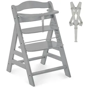 Comparateur de prix : HAUCK Chaise Haute en Bois pour bébé Évolutive Alpha + / grey