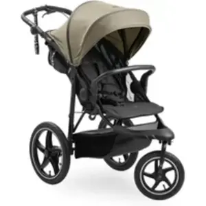 hauck Poussette 3 Roues Runner 3, Tout Terrain avec Roues XL Gonflables, Jusqu'à 22 kg, Frein à Main, Suspension, Canopy UPF 50+, Pliable, Panier, Position Allongée, Porte-Gobelet (Olive)