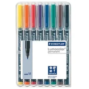 Comparateur de prix : STAEDTLER Stylo feutre permanent Lumocolor dry safe couleurs assorties 1 mm - Pochette de 8