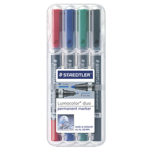 Comparateur de prix : Lumocolor duo Staedtler - Pochette de 4 couleurs assorties
