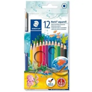 Comparateur de prix : Staedtler Boîte de 12 crayons de couleur aquarellables Noris Couleur + 1 pinceau