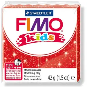Staedtler Pâte Fimo Kids Rouge pailleté 212 - 42 g pas cher