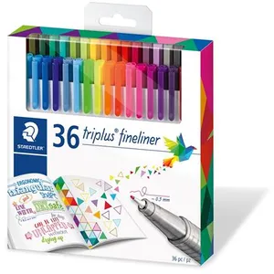 STAEDTLER Boite de 36 Feutre Triplus Fineliner 0,3 mm couleurs brillantes