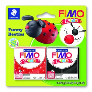 Staedtler Kit de pâte à modeler - FIMO - Coccinelle - Rouge et Noir - Durcit au four - Pour enfants à partir de 3 ans