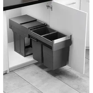 Comparateur de prix : Poubelle de cuisine 2 bacs encastrables 26L (13+13) Hailo AS Tandem