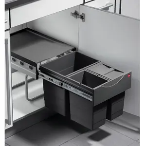 Collecteur de déchets Hailo 3642531 Raumspar-Tandem 2x 8,5 +18 L gris ...Vendu parkaufland