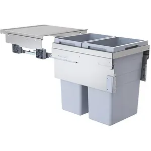 Comparateur de prix : Poubelle de cuisine tri sélectif 2 bacs encastrable 80L (38+38) Hailo ...
