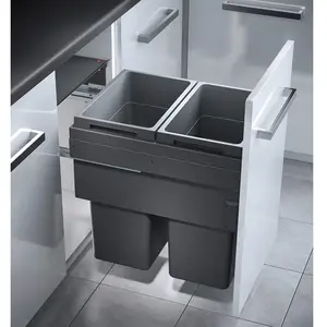 Comparateur de prix : Collecteur de déchets Hailo 3619721 CE Slide Euro-Cargo 2x 38 litres g...