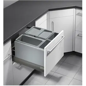 Comparateur de prix : Hailo Poubelle de cuisine encastrable pour tiroir coulissant 29L AS XXL 500