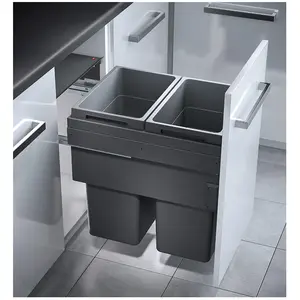 Comparateur de prix : Poubelle de cuisine tri sélectif 2 bacs encastrable 80L (38+38) Hailo ...