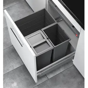 Poubelle de cuisine encastrable AS Allegro S380 28L + 2x13L Hailo pas cher