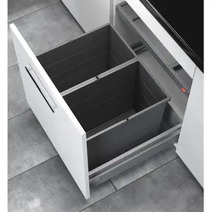 Poubelle de cuisine encastrable AS Allegro S350 2x28L Hailo pas cher