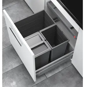 Poubelle de cuisine encastrable AS Allegro S350 28L + 2x13L Hailo pas cher